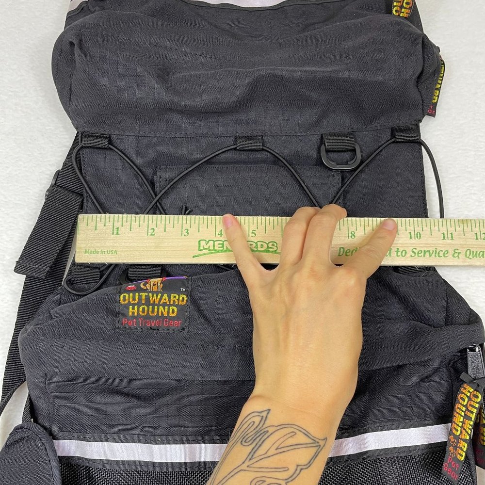Outward Hound Backpack Saddle Bag Pockets Harness Black Hiking Camping - Picture 4 of 6